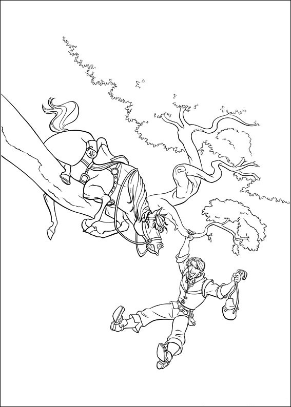 dibujo maximus y flynn en el arbol para imprimir y colorear