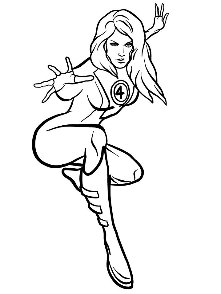 dibujo mujer invisible para imprimir y colorear