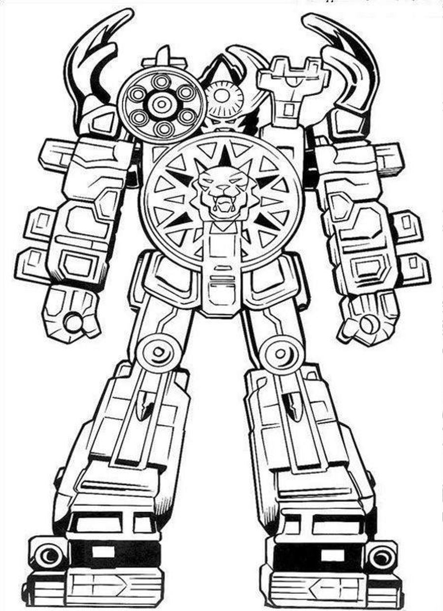 dibujo ninja tormenta megazord para imprimir y colorear