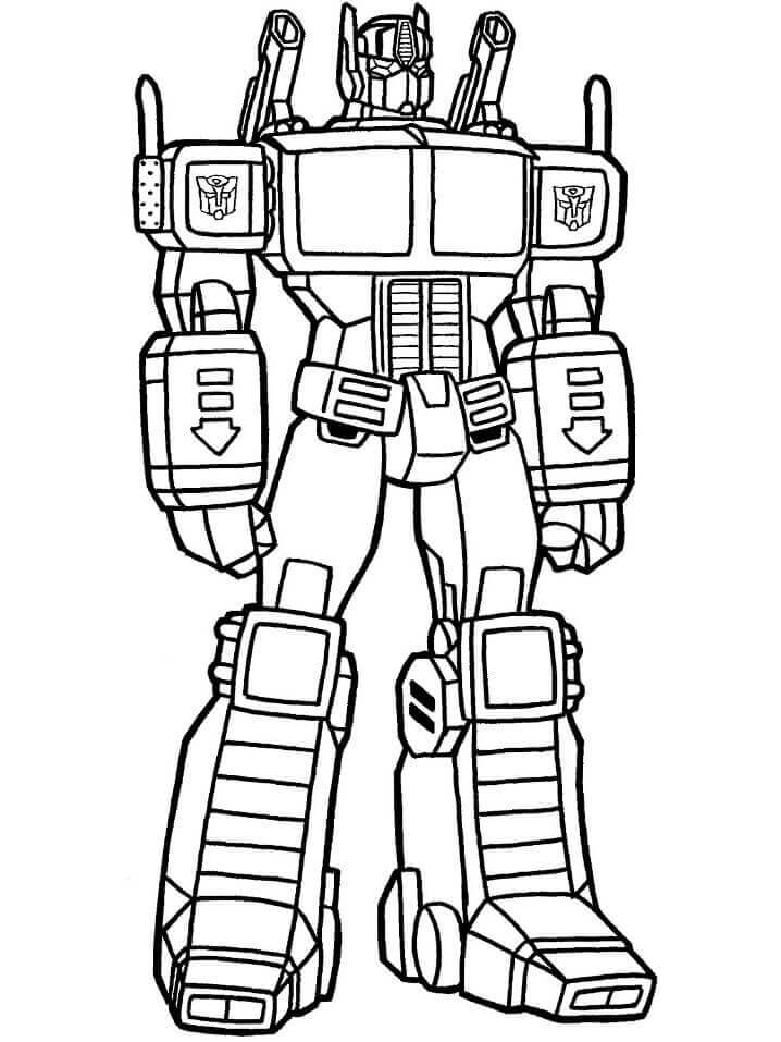dibujo optimus animado para imprimir y colorear