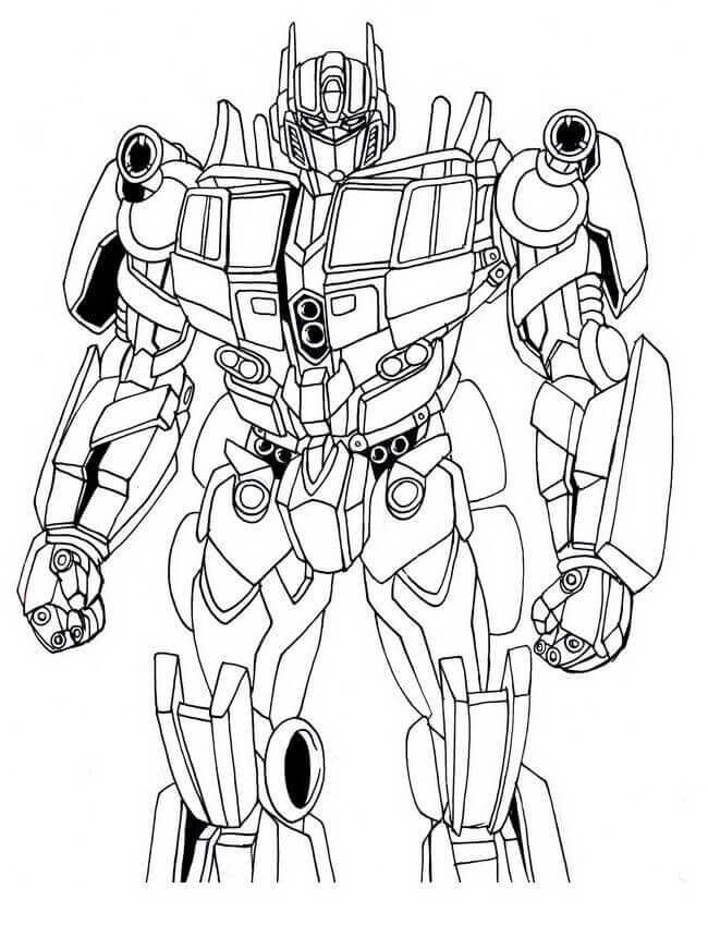 dibujo optimus asombroso para imprimir y colorear