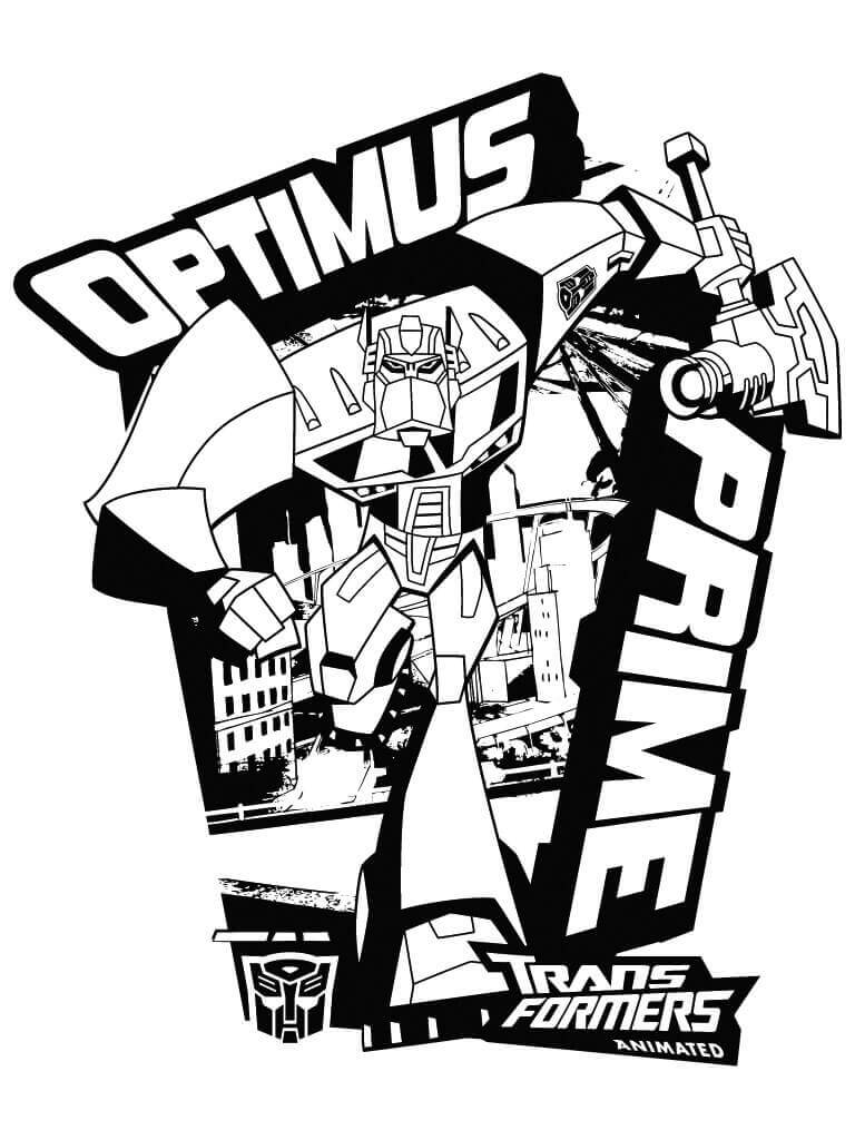 dibujo optimus corriendo para imprimir y colorear