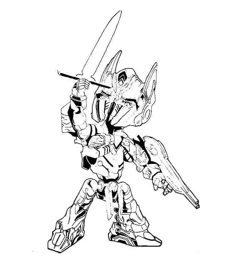 dibujo optimus prime chibi para imprimir y colorear