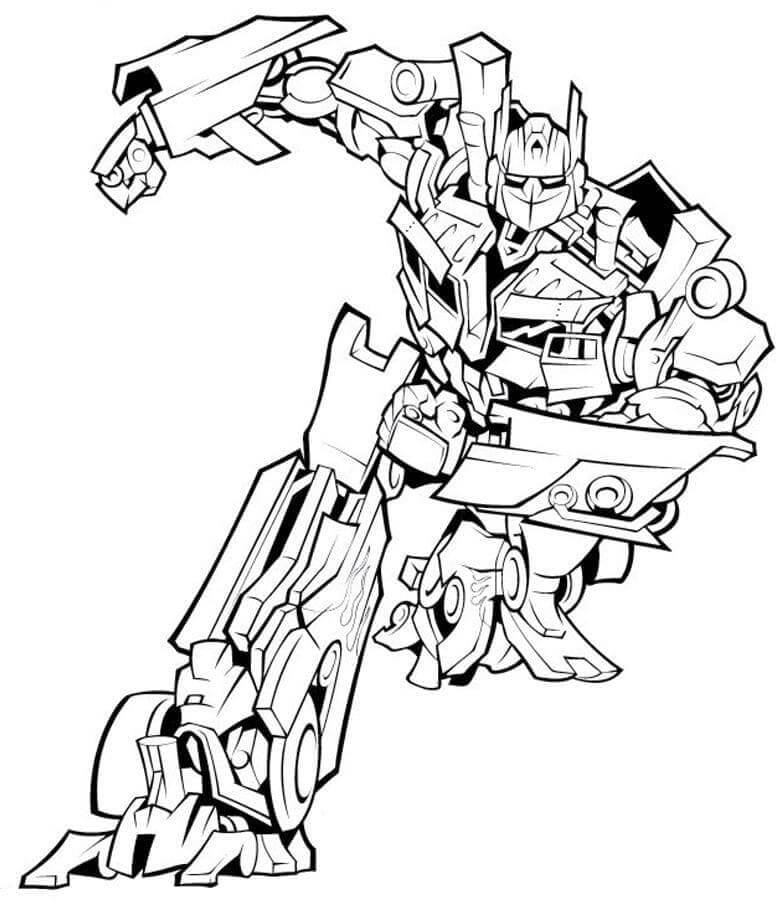dibujo optimus prime corriendo para imprimir y colorear