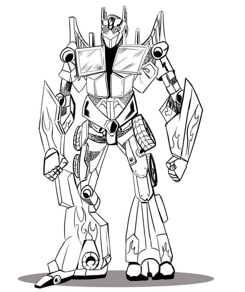dibujo optimus prime feo para imprimir y colorear