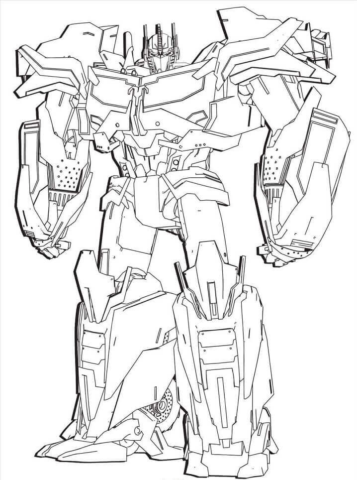 dibujo optimus prime gigante para imprimir y colorear