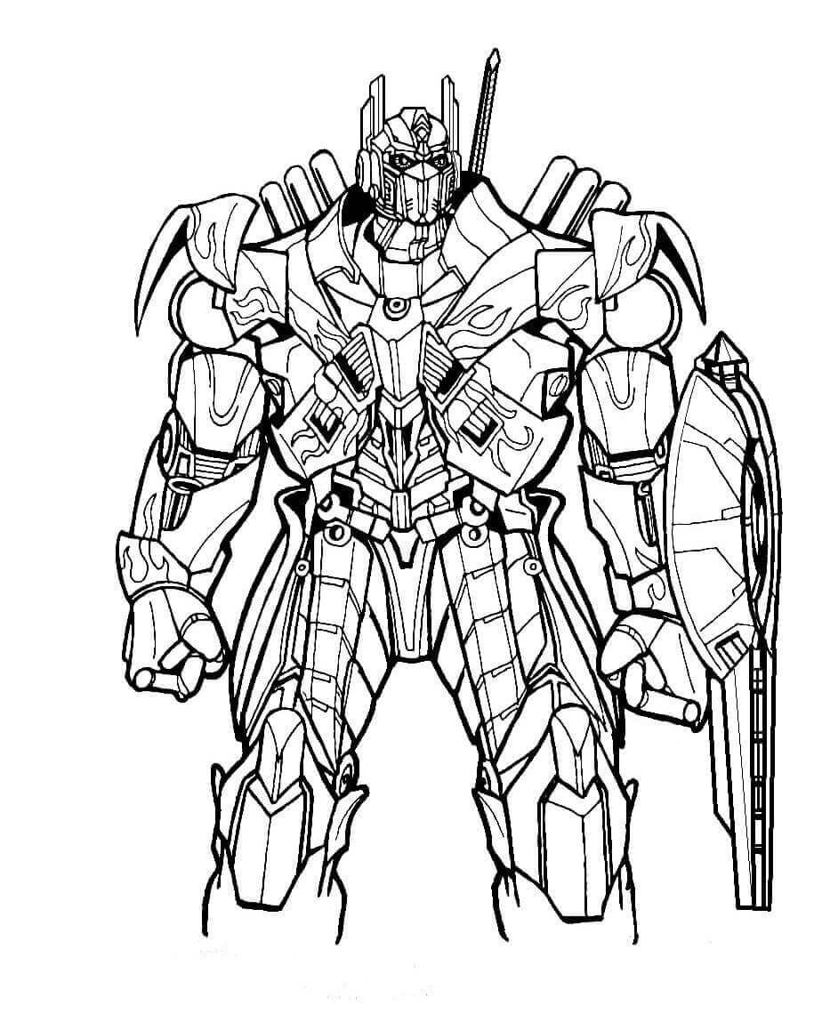 dibujo optimus prime y shield para imprimir y colorear