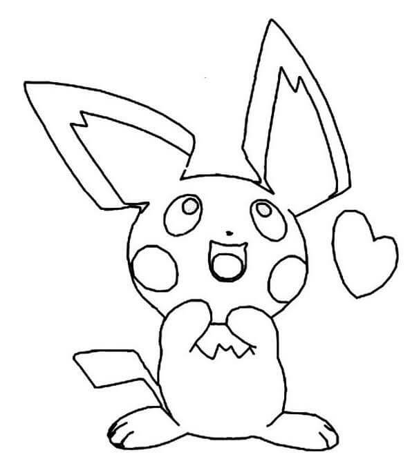 dibujo pichu enamorado para colorear
