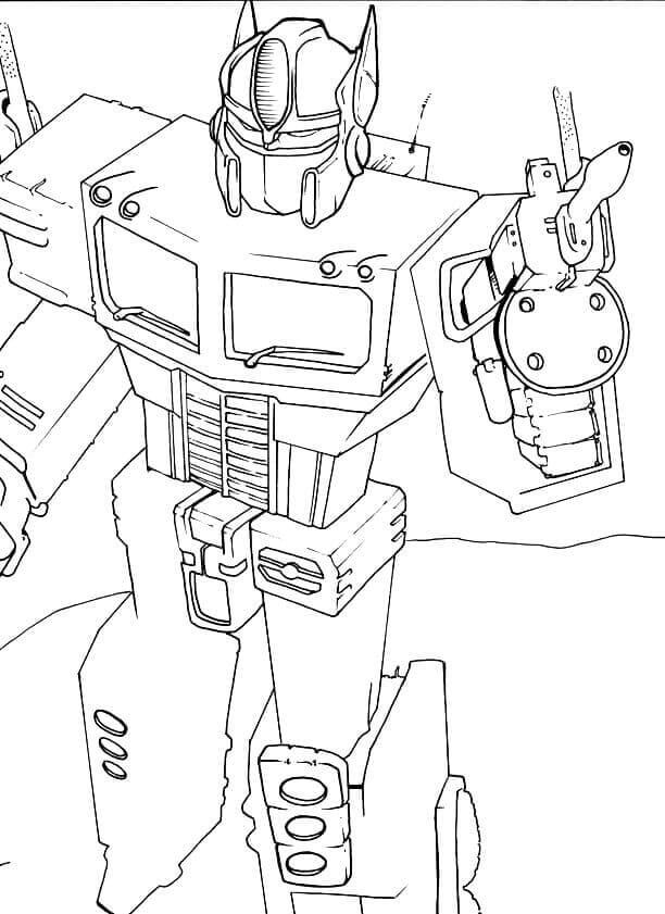 dibujo pistola de sujecion optimus prime para imprimir y colorear 1