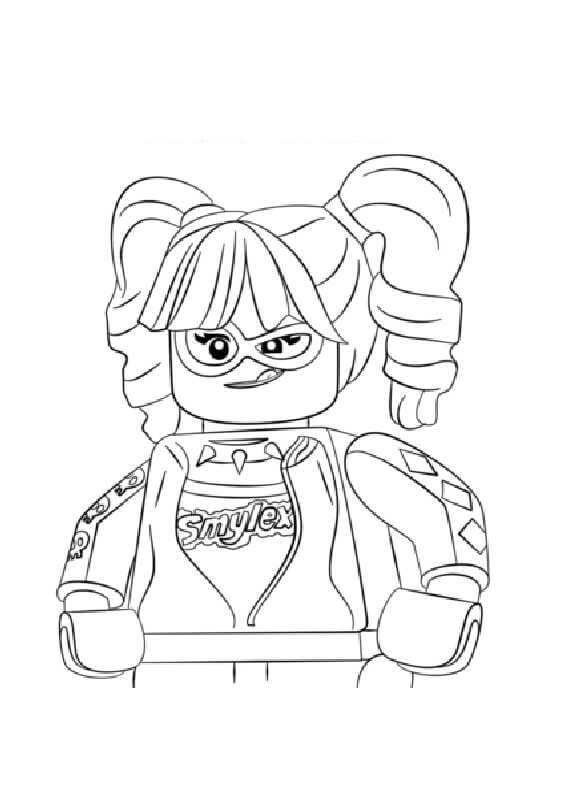 dibujo retrato de lego harley quinn para imprimir y colorear