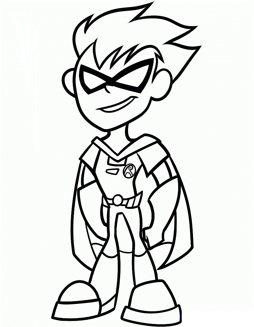 dibujo robin descuidado para imprimir y colorear