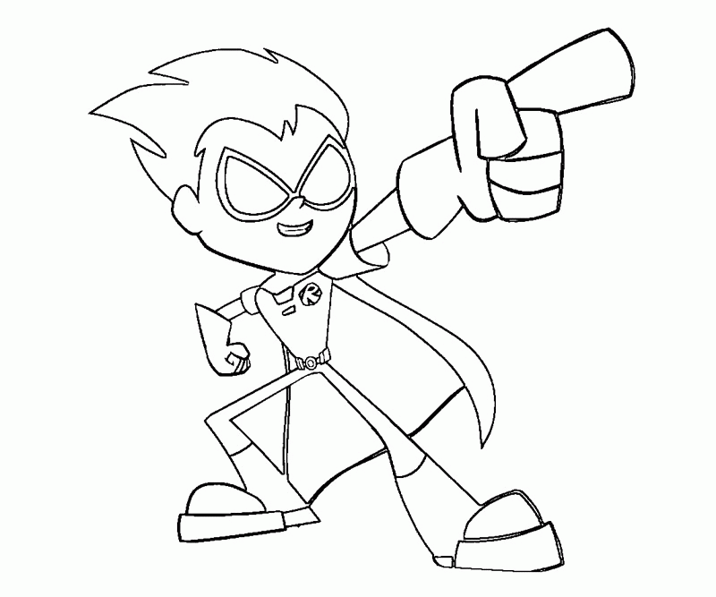 dibujo robin dinamico para imprimir y colorear