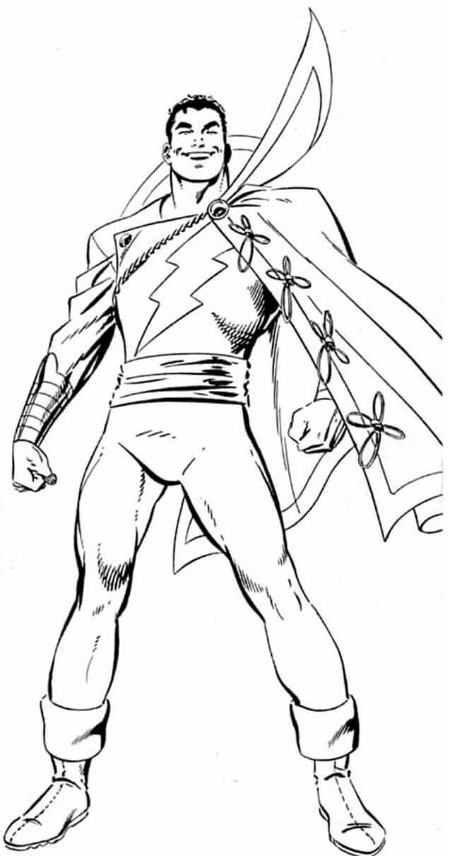 dibujo shazam genial gracioso para imprimir y colorear
