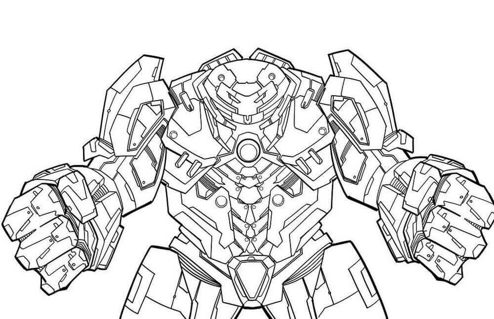 dibujo traje de hulkbuster para imprimir y colorear