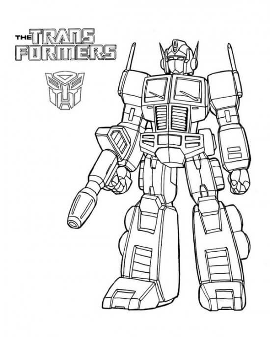 dibujo transformadores optimus prime para imprimir y colorear