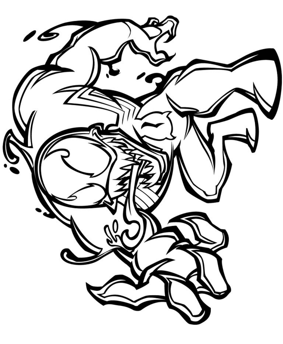 dibujo venom de marvel para imprimir y colorear