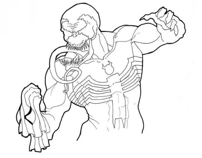 dibujo venom fuerte para imprimir y colorear