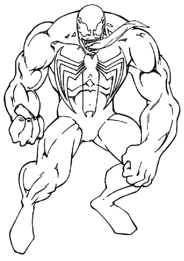 dibujo venom hombre arana para imprimir y colorear