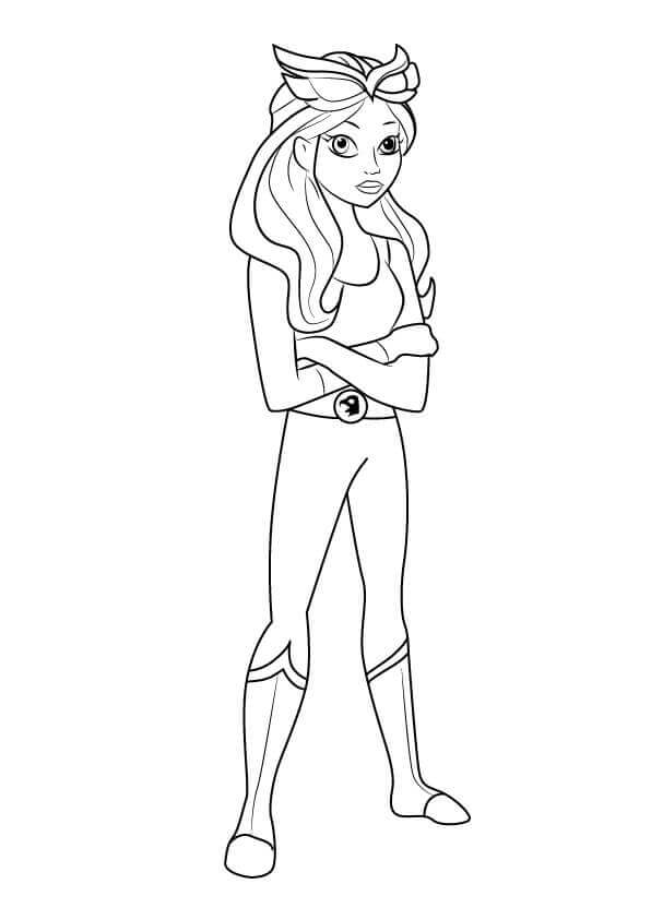 Dibujo de Dc Súper Hero Girls Ten Hawkgirl para Colorear y