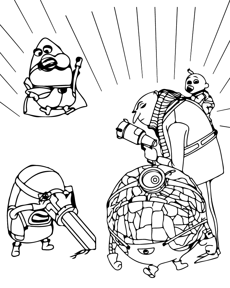 Dibujo de Despicable Me 4 Action Scenes Coloring Pages para Colorear y