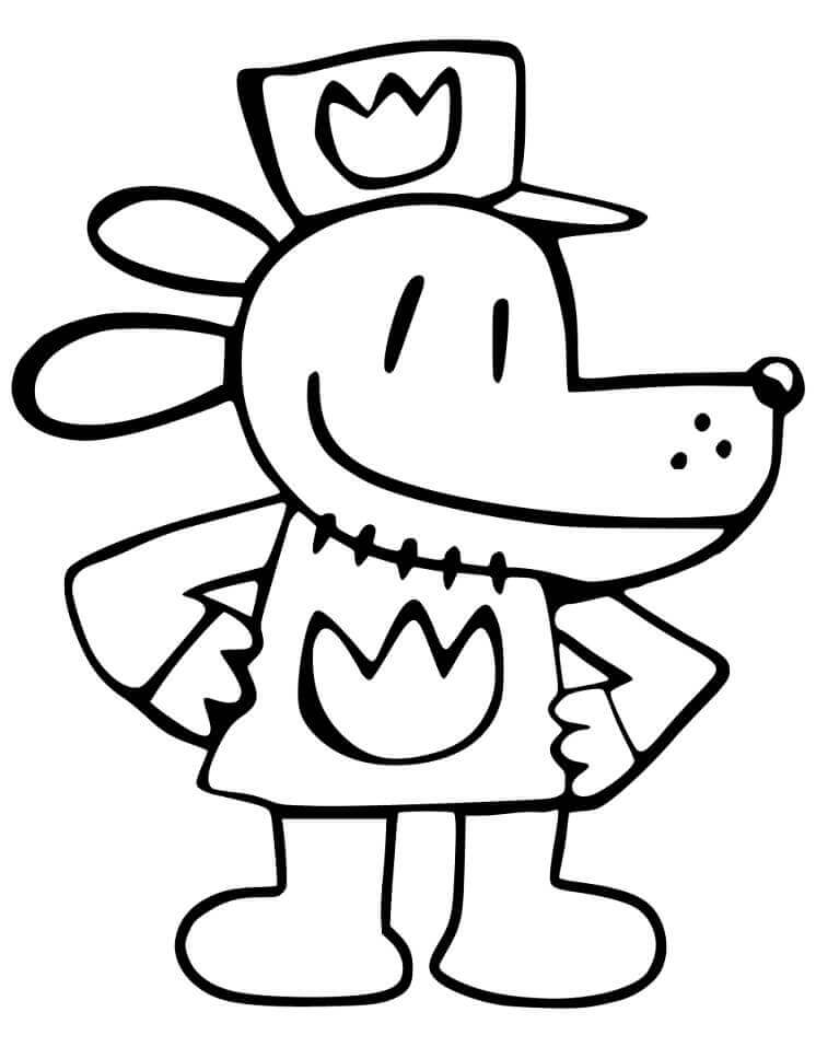 Dibujo de Hombre Perro para Colorear y