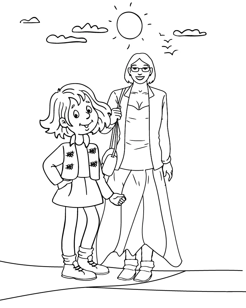 Dibujo de Imgi 5 Free Mom And Daughterpng para Colorear y