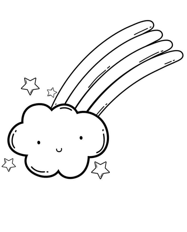 Dibujo de Nube Arcoíris para Colorear y