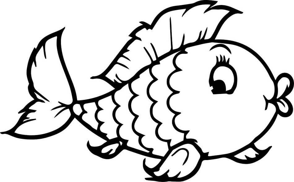 Dibujo de Pez Lindo para Colorear y