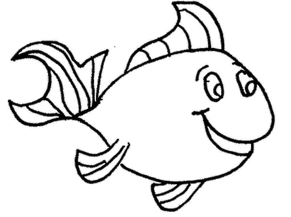 Dibujo de Pez Lindo para Niños de 1 Año para Colorear y