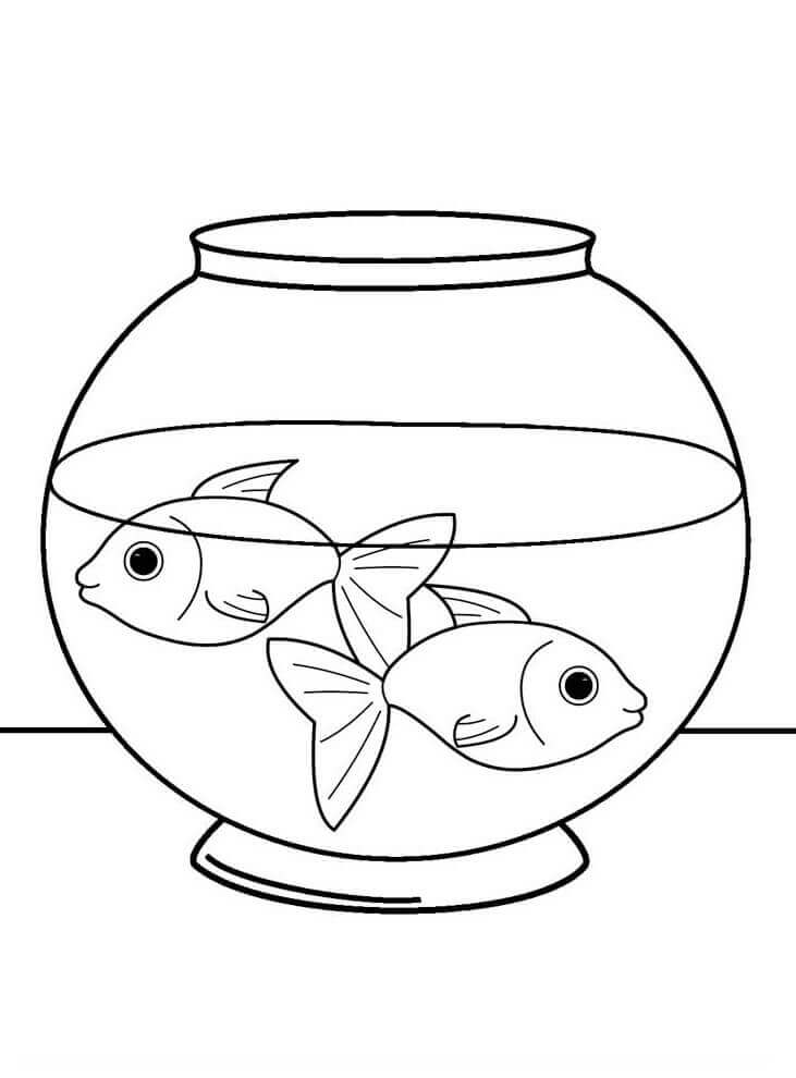 Dibujo de Pez Mascota para Colorear y