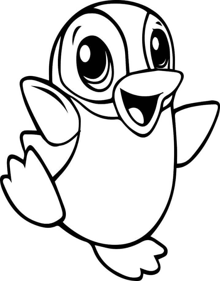 Dibujo de Pingüino Bebé para Colorear y