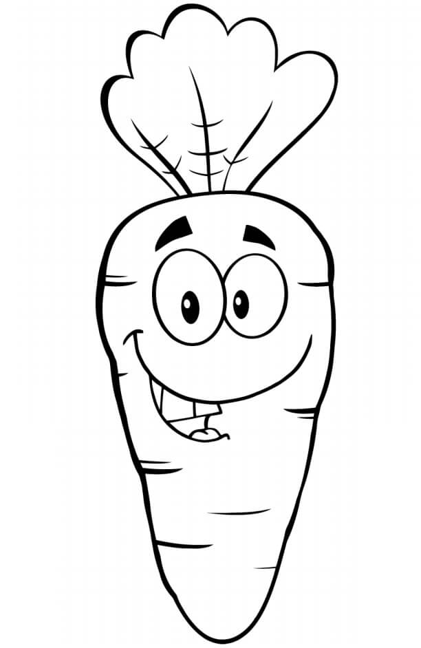 Dibujo de Zanahoria de Dibujos Animados para Colorear y