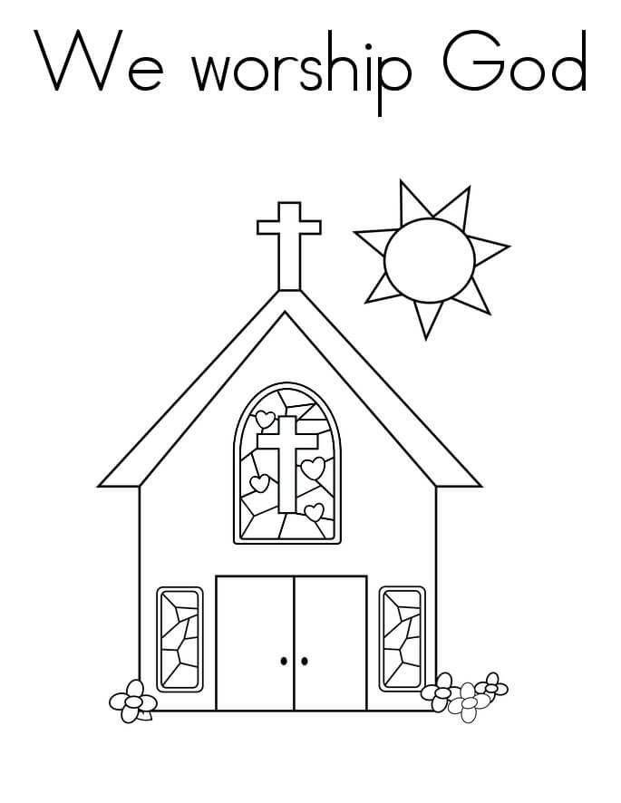 Dibujo de Adoramos a Dios para Colorear y Imprimir