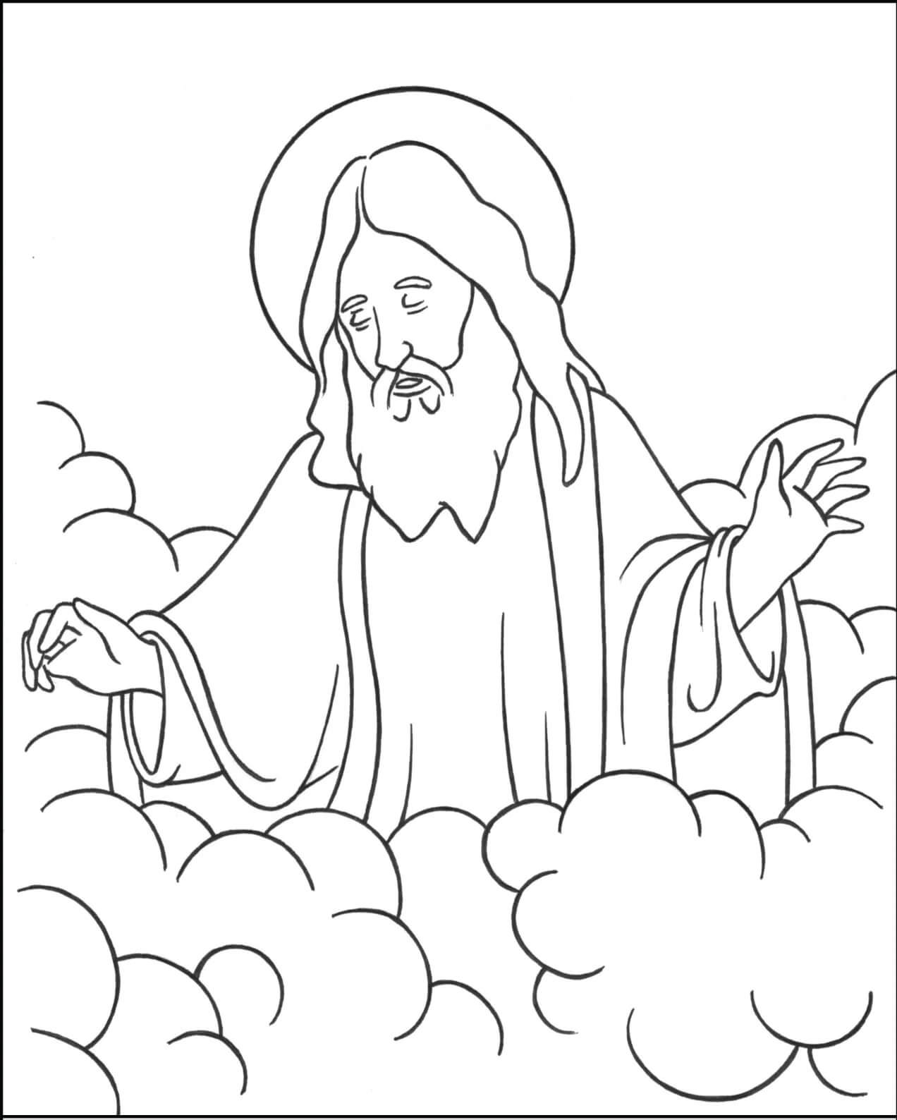 Dibujo de Dios El Padre para Colorear y Imprimir