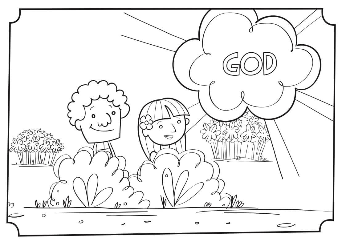 Dibujo de Dios Hizo Todo para Colorear y Imprimir