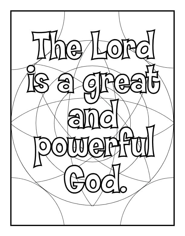 Dibujo de El Señor Es Un Dios Grande y Poderoso para Colorear y Imprimir