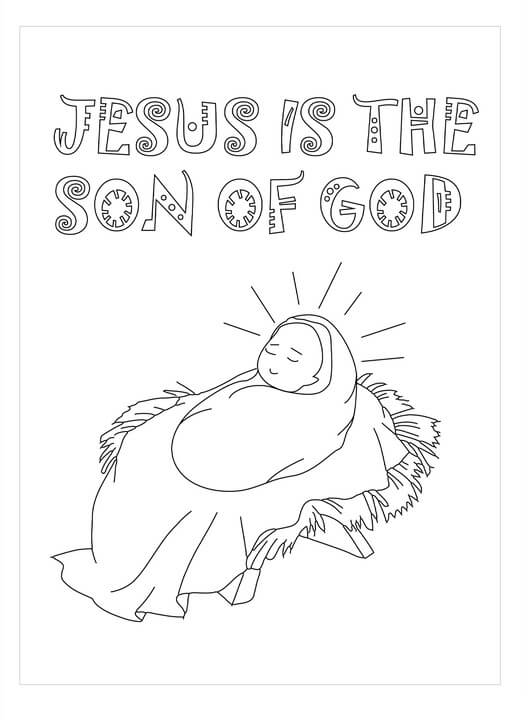 Dibujo de Jesús Es El Hijo de Dios para Colorear y Imprimir