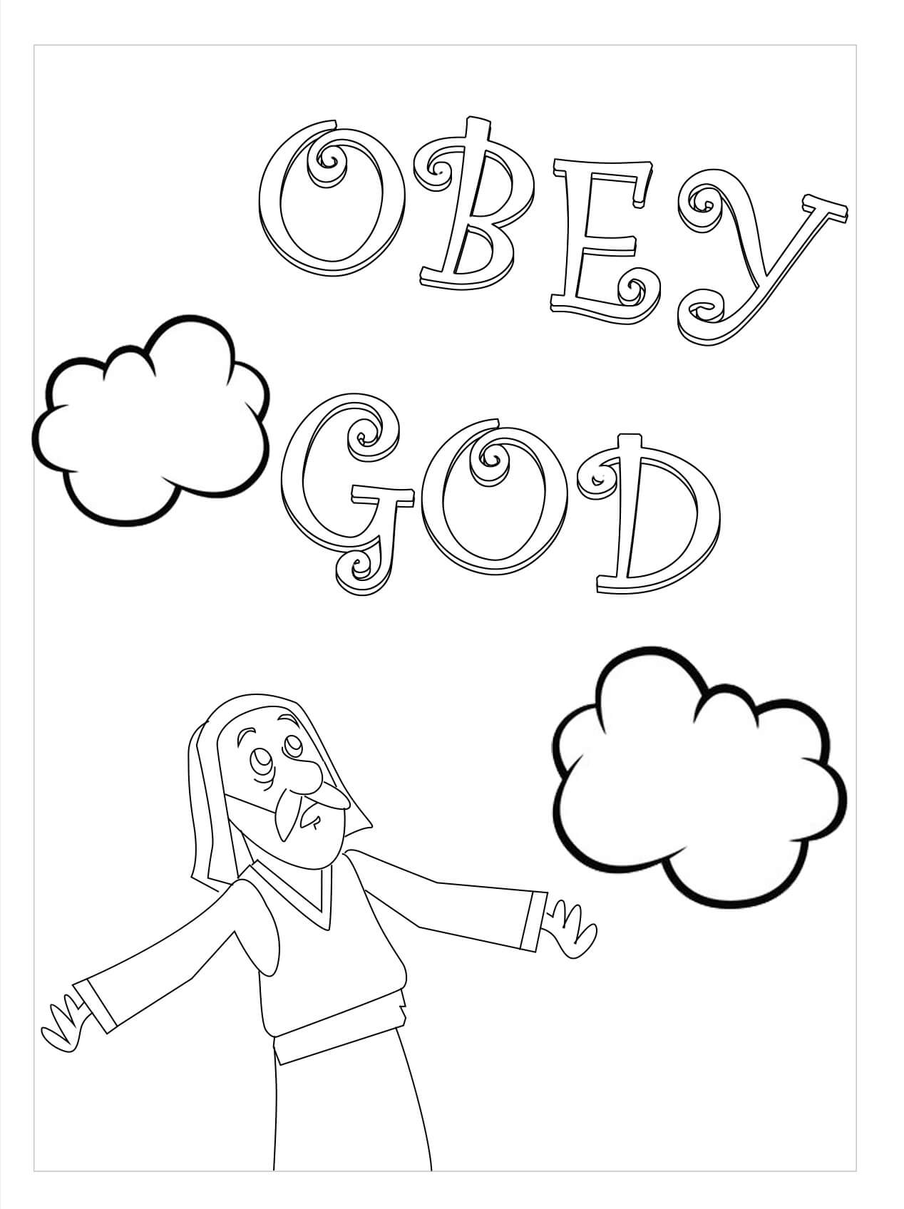 Dibujo de Obedecer a Dios para Colorear y Imprimir
