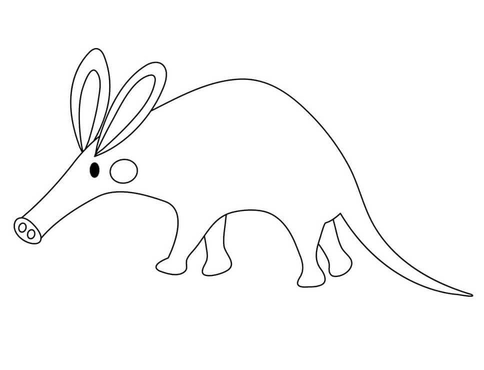 dibujo lindo oso hormiguero para colorear