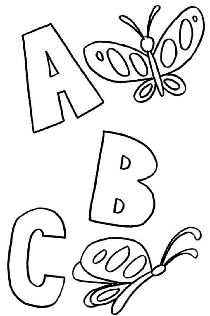 dibujos mariposas con abc para colorear