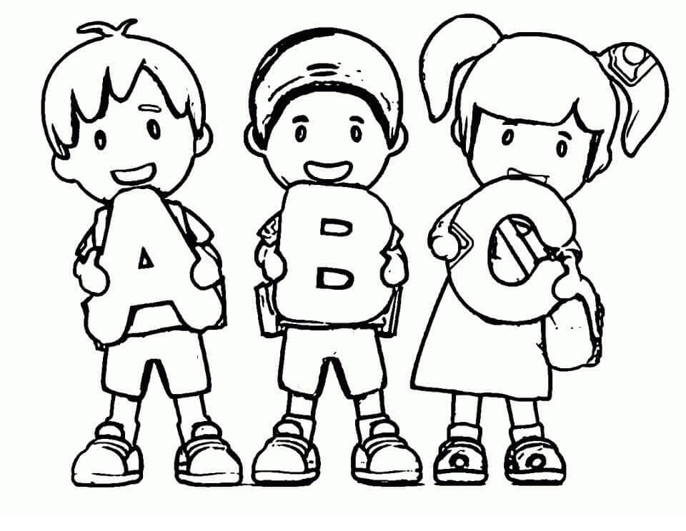 dibujos ninos y abc para colorear