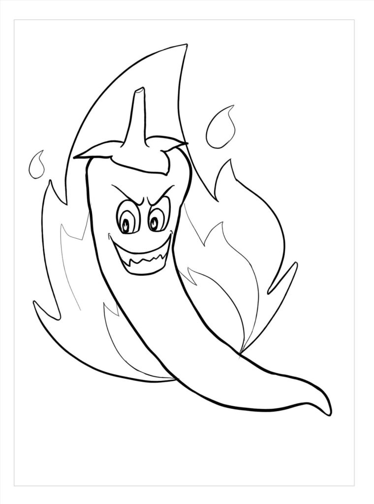 Dibujo de Diversión Con Ají para Colorear y Imprimir