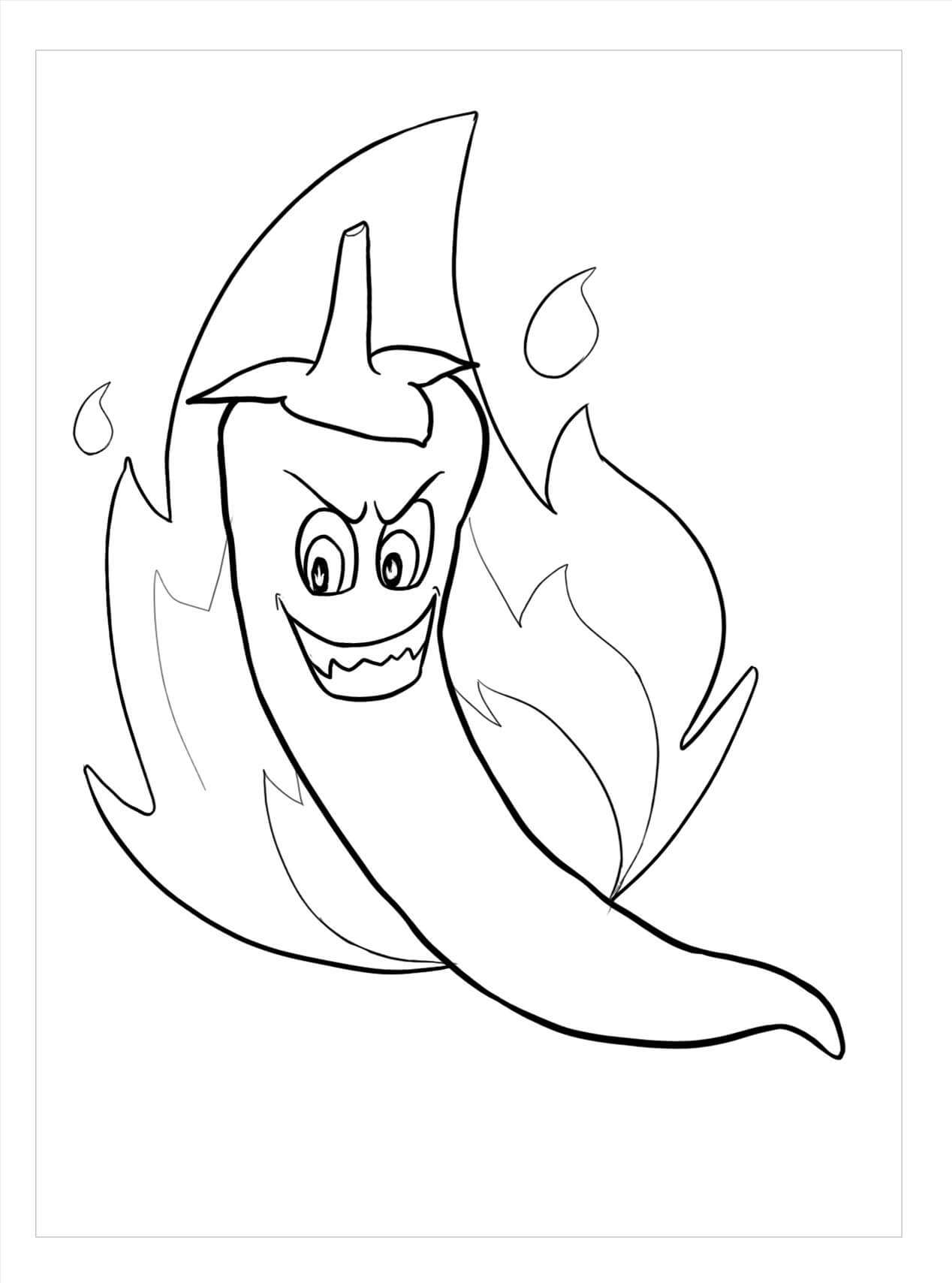 Dibujo de Diversión Con Ají para Colorear y Imprimir