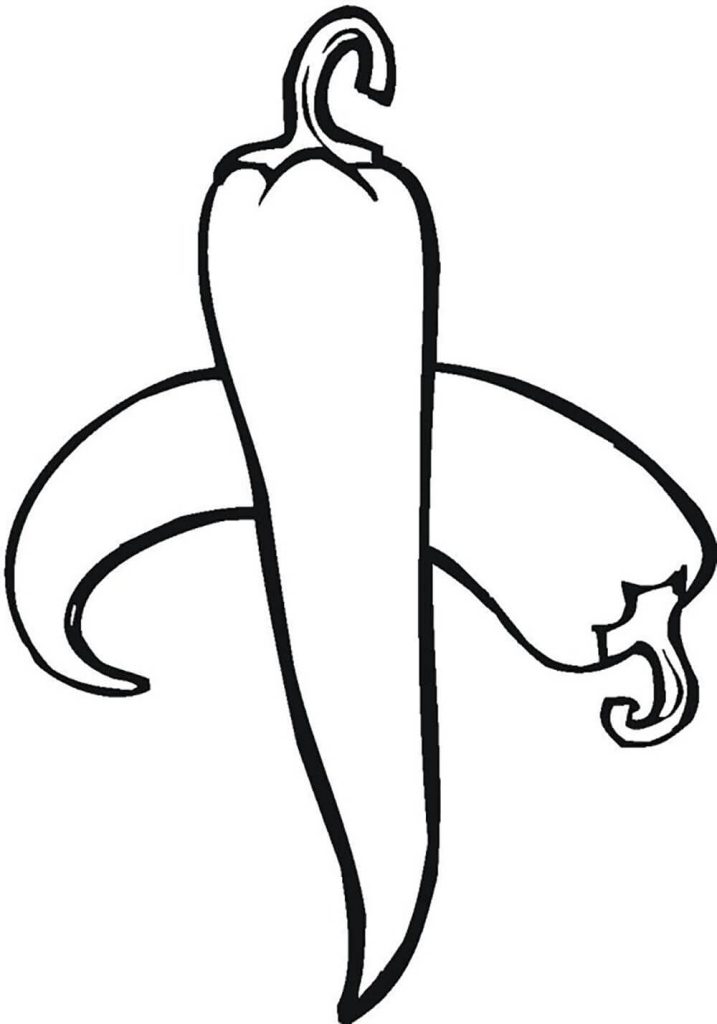 Dibujo de dos Chiles Impresionantes para Colorear y Imprimir