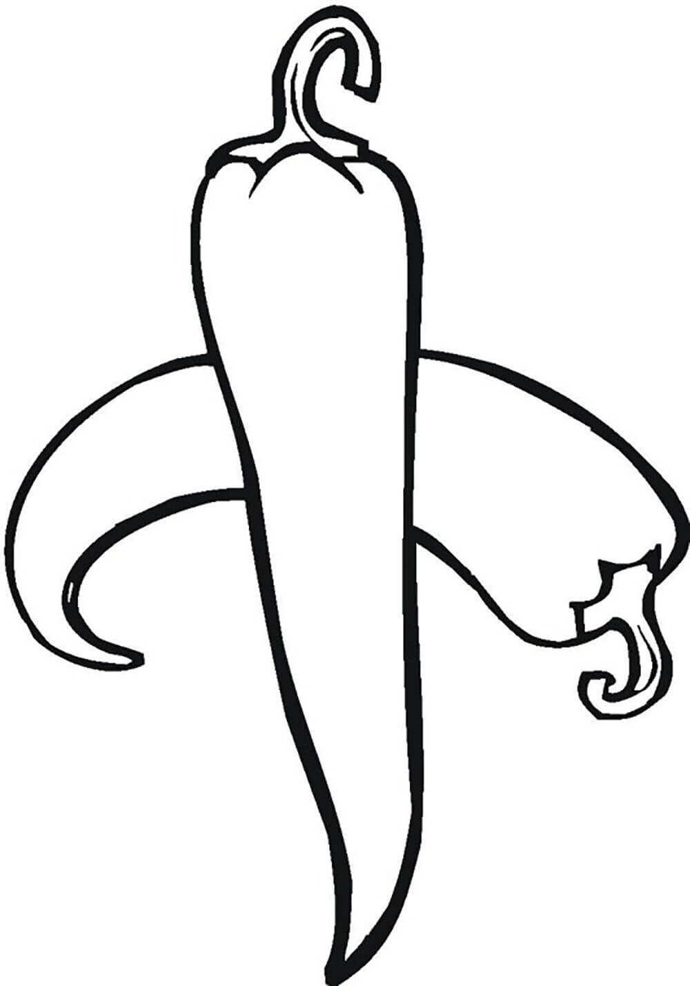 Dibujo de dos Chiles Impresionantes para Colorear y Imprimir