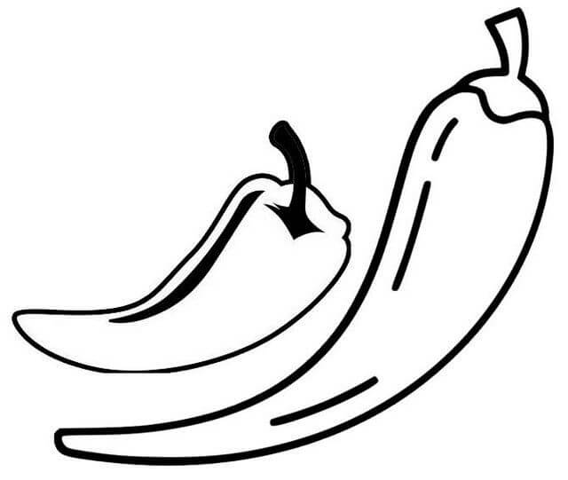 Dibujo de dos Chiles para Colorear y Imprimir