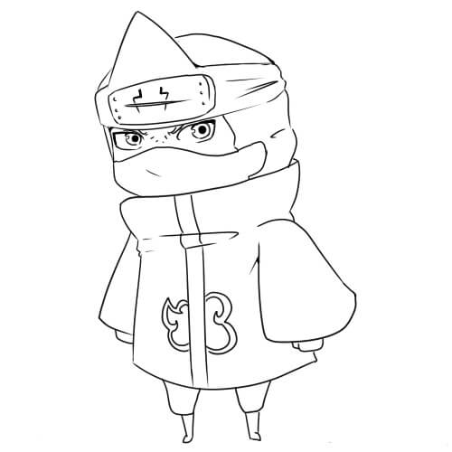 Dibujo de Chibi Kakuzu para Colorear y Imprimir