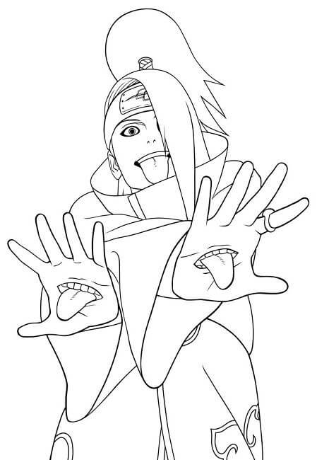 Dibujo de Deidara Divertida para Colorear y Imprimir