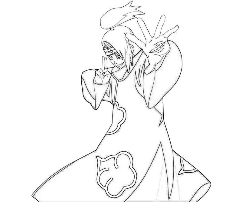 Dibujo de Deidara Luchando 1 para Colorear y Imprimir