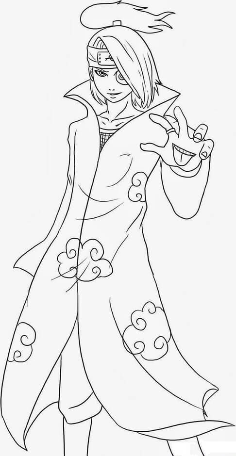 Dibujo de Deidara para Colorear y Imprimir